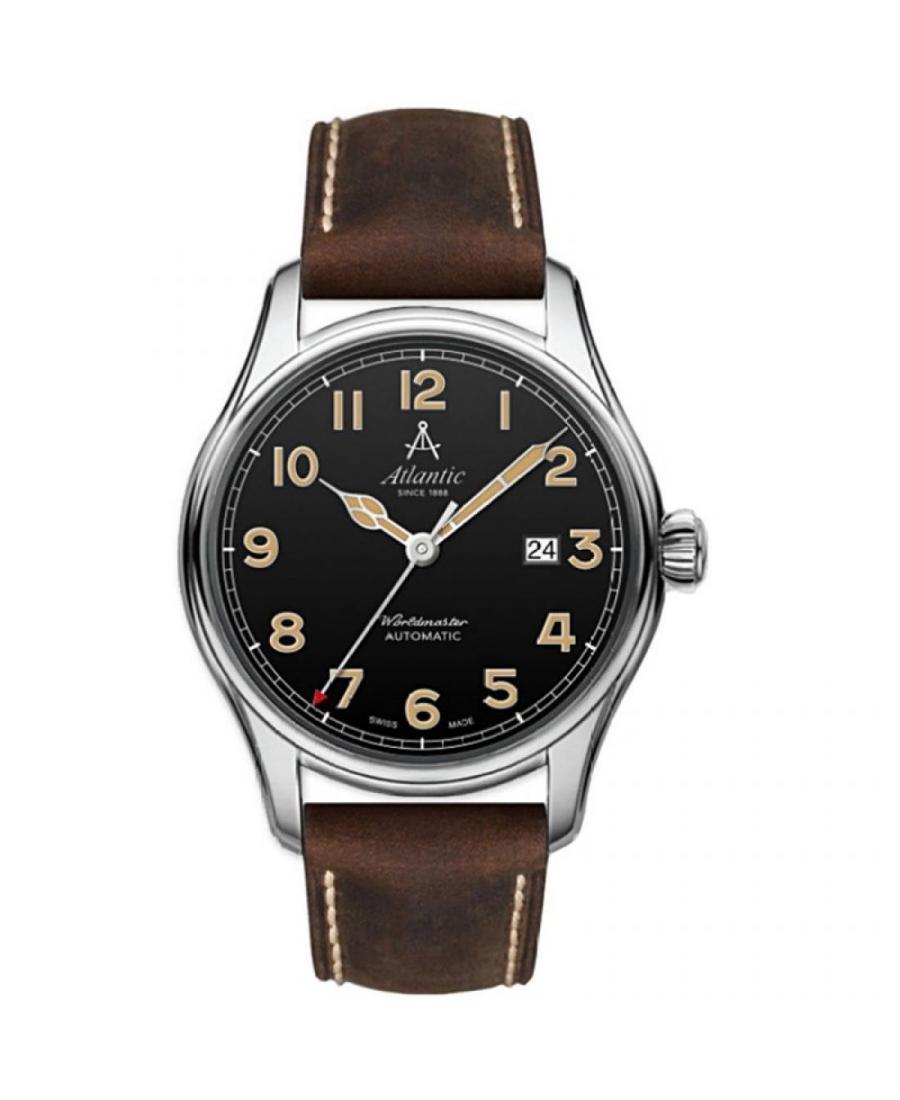 Mężczyźni klasyczny Luxury Szwajcar automatyczny analogowe Zegarek ATLANTIC 52752.41.63S Czarny Dial 42mm