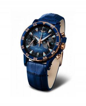 Women Fashion Sports Diver Quartz Analog Watch Chronograph VOSTOK EUROPE VK64-515E628 Blue Dial 42mm