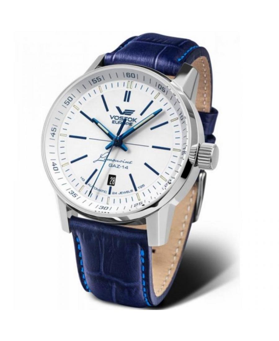 Mężczyźni klasyczny automatyczny analogowe Zegarek VOSTOK EUROPE NH35A-565A594 Biały Dial 45mm