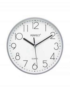 PERFECT Wall clock FX-5814/SILVER Plastic Silver color Plastik Tworzywo Sztuczne Kolor srebrny