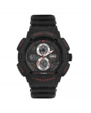 Men Sports Japan Quartz Digital Watch Alarm Q&Q GW81J002Y Black Dial 55mm