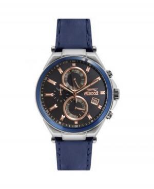 Men Classic Quartz Analog Watch Chronograph SLAZENGER SL.9.6307.2.03 Blue Dial 44mm