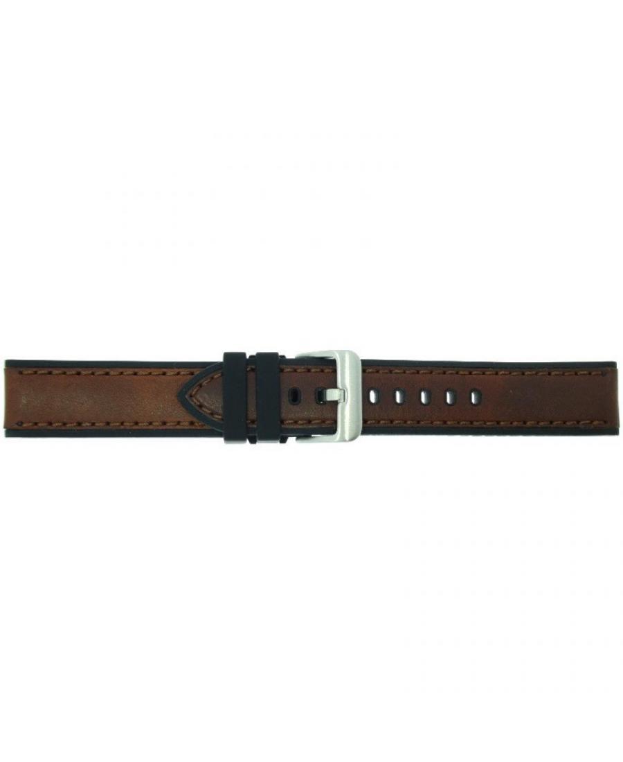 Watch Strap CONDOR Lined Leather 362R.02.24.W Silicone Silikon Brązowy 24 mm