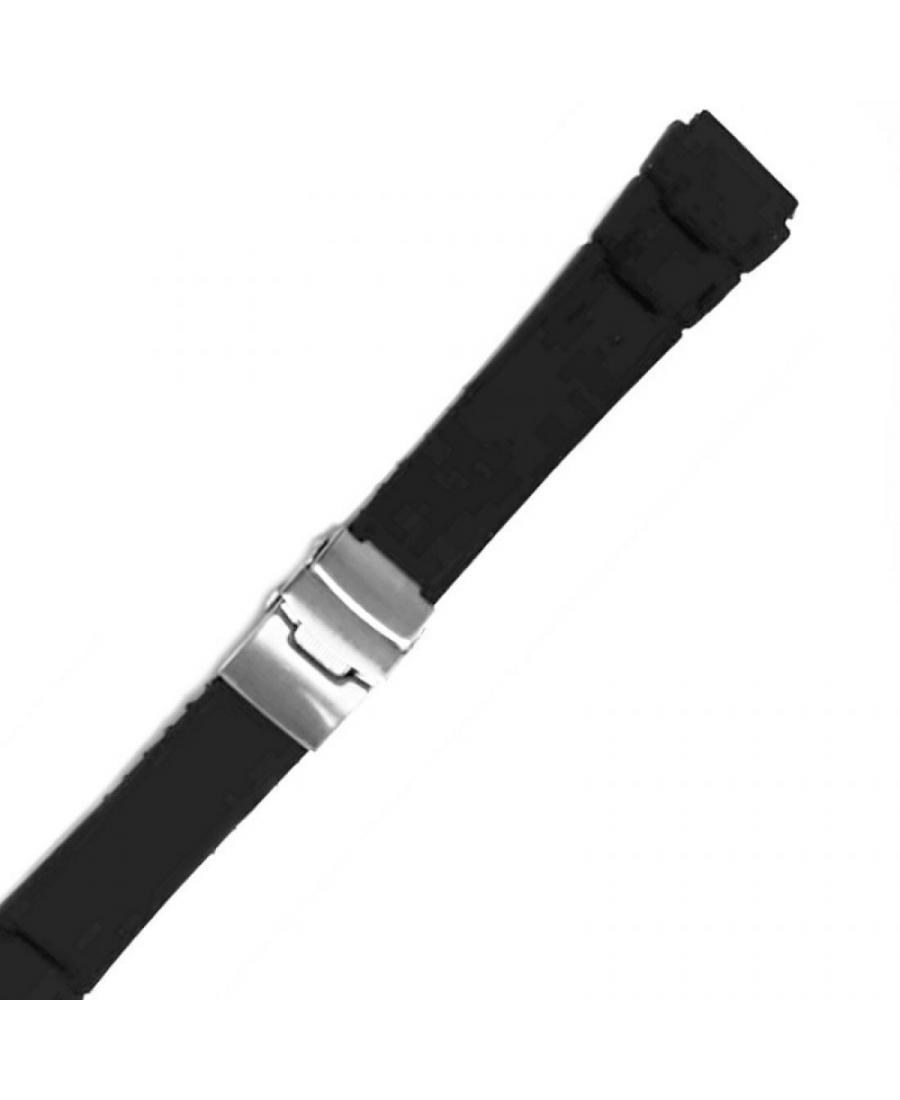 Watch Strap Diloy SBR33.01.20 Silicone czarny Silikon Czarny 20 mm