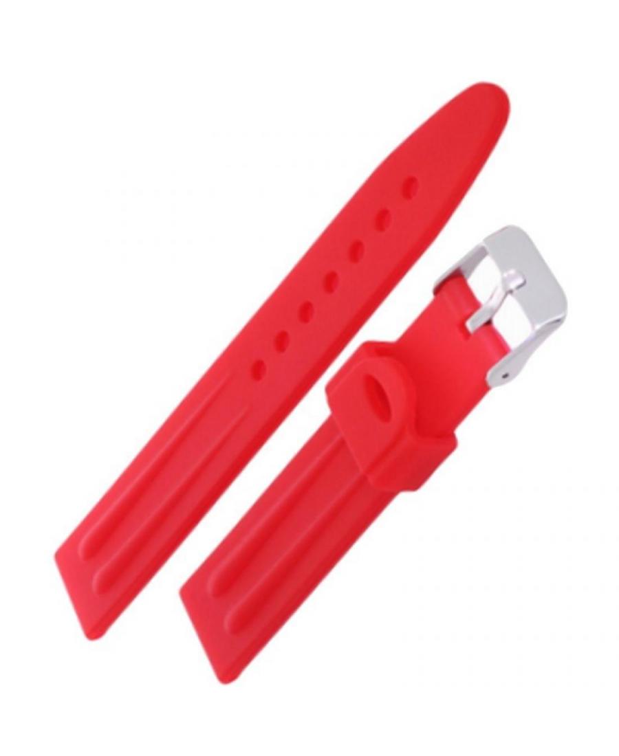 Watch Strap Diloy SBR01.06.18 Silicone Red 18 mm