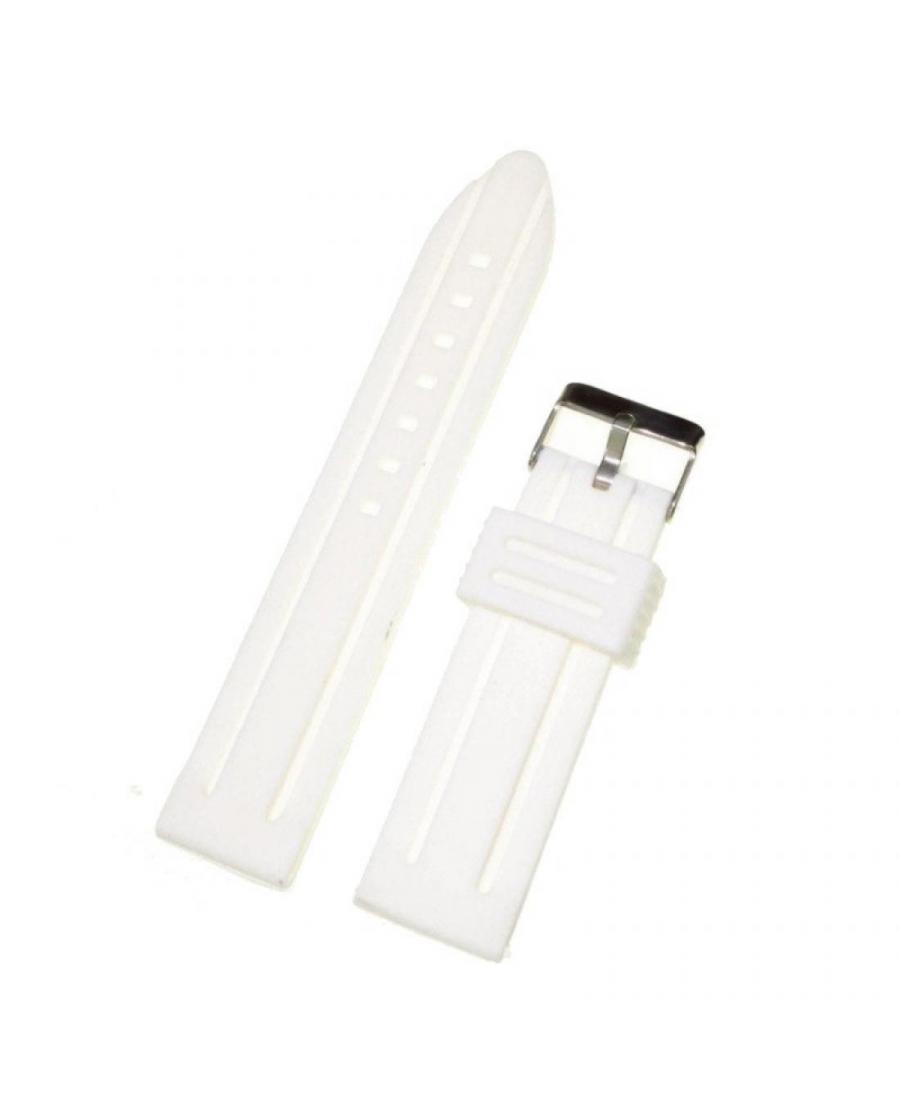 Watch Strap Diloy S253.22.18 Silicone White 18 mm