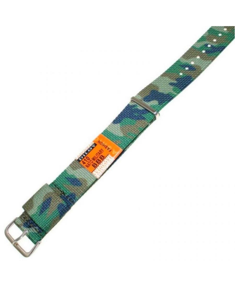 Watch Strap Diloy 410.C2.20 Textile Green 20 mm