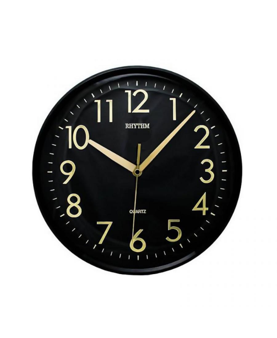 RHYTHM CMG716NR02 Wall clock Plastic czarny Plastik Tworzywo Sztuczne Czarny