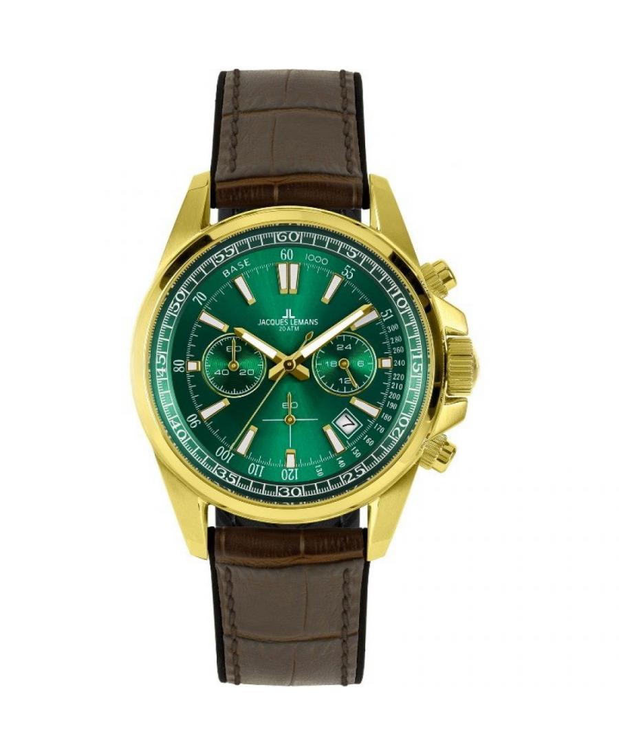 Men Classic Quartz Watch Jacques Lemans 1-2117H Green Dial