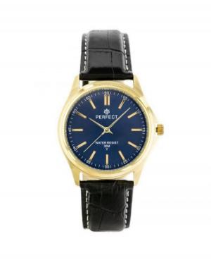 Men Classic Quartz Analog Watch PERFECT A4024-IPG-001 Blue Dial 37mm