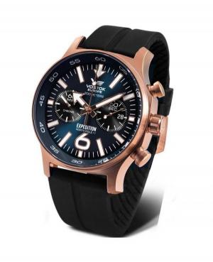 Men Sports Diver Quartz Analog Watch Chronograph VOSTOK EUROPE 6S21-595B645SI Blue Dial 47mm
