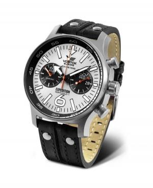 Mężczyźni sportowy Diver kwarcowy analogowe Zegarek Chronograf VOSTOK EUROPE 6S21-595A642LE Biały Dial 47mm