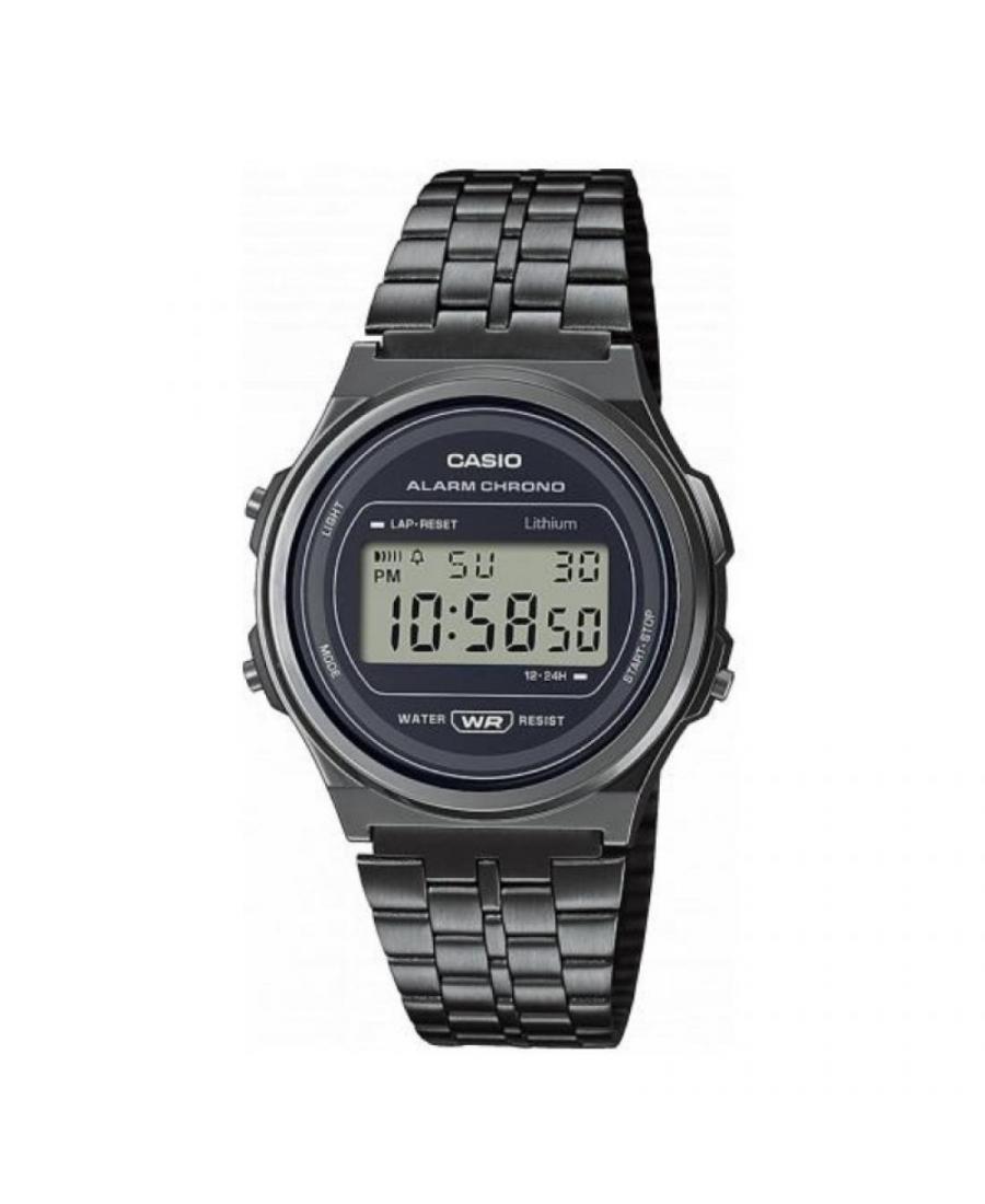 Women Functional Japan Quartz Digital Watch Alarm CASIO A171WEGG-1AEF Black Dial 36mm