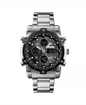 Men Fashion Functional Quartz Digital Watch Chronograph SKMEI 1389SIBK Black Dial 48mm