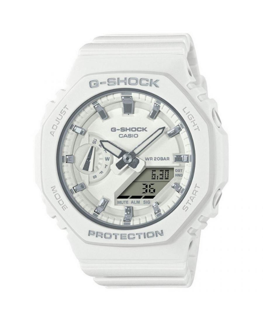 Mężczyźni sportowy Funkcjonalny Diver Japonia kwarcowy cyfrowe Zegarek Timer CASIO GMA-S2100-7AER G-Shock Biały Dial 43mm