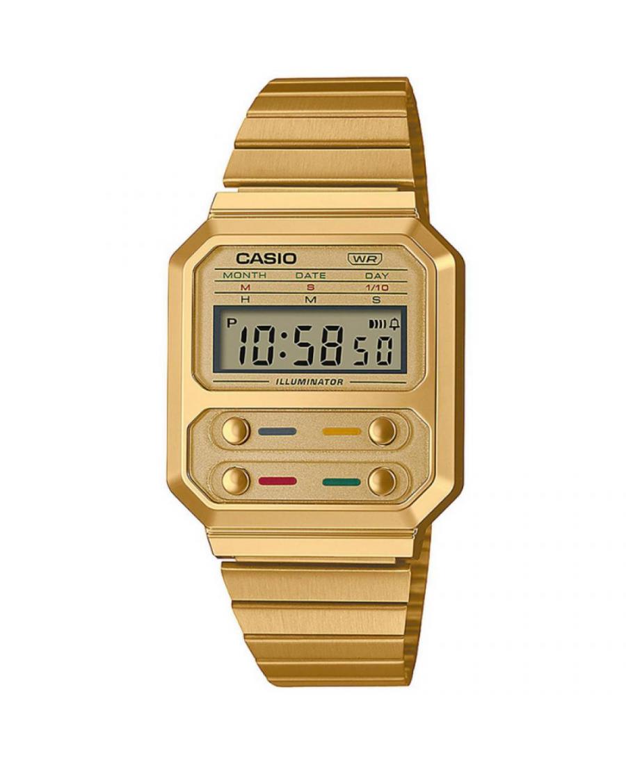 Men Functional Japan Quartz Digital Watch Alarm CASIO A100WEG-9AEF Grey Dial 40mm