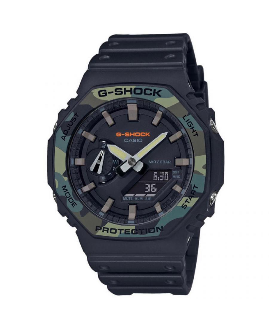 Men Sports Functional Diver Japan Quartz Digital Watch Timer CASIO GA-2100SU-1AER G-Shock Black Dial 48mm