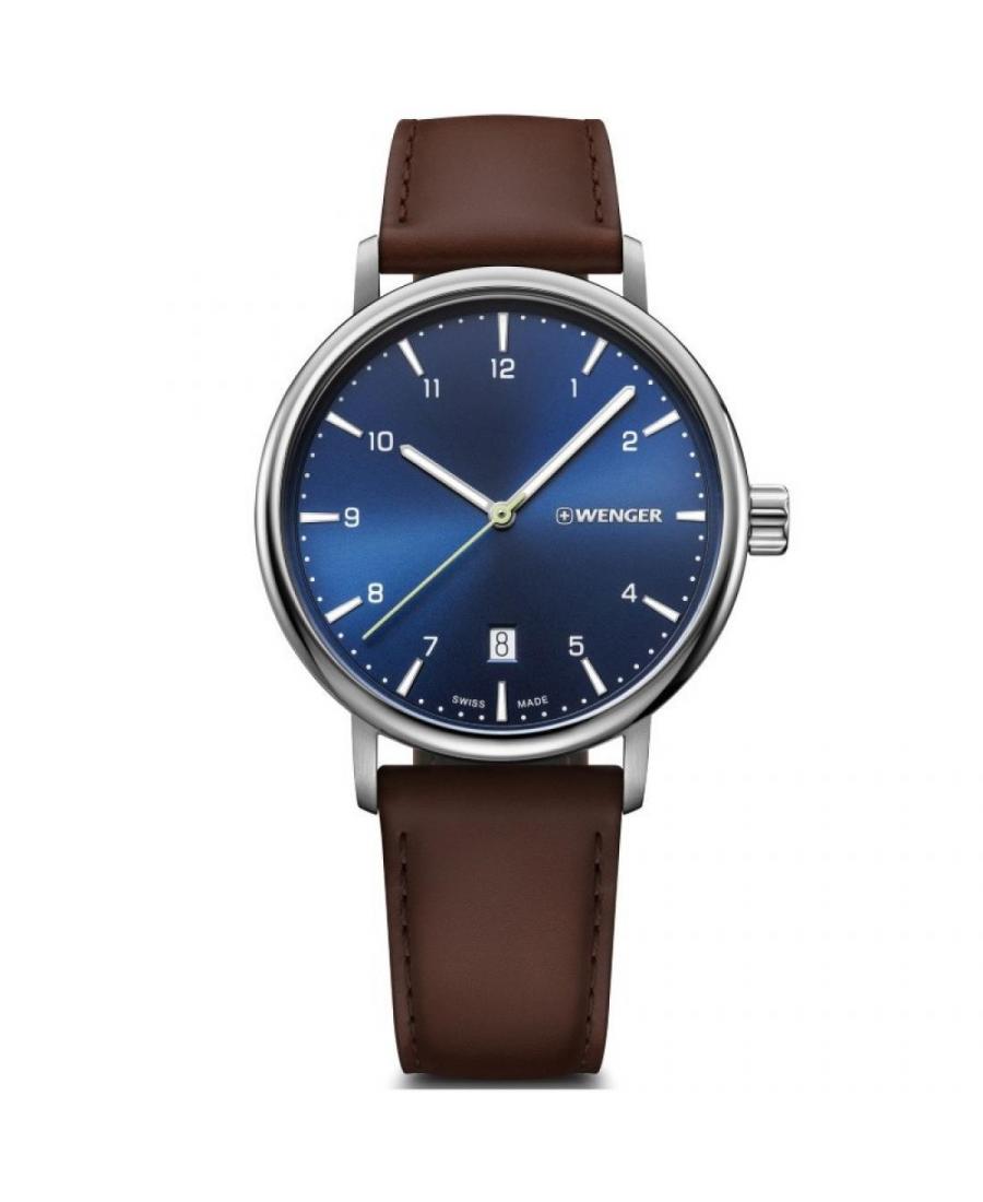 Men Swiss Classic Quartz Watch Wenger 01.1731.123 Blue Dial