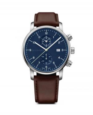 Mężczyźni klasyczny Szwajcar kwarcowy analogowe Zegarek Chronograf WENGER 01.1743.125 Niebieska Dial 42mm