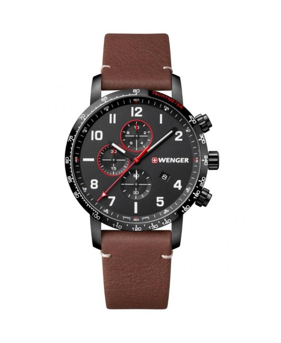 Mężczyźni klasyczny sportowy Szwajcar kwarcowy analogowe Zegarek Chronograf WENGER 01.1543.107 Czarny Dial 44mm