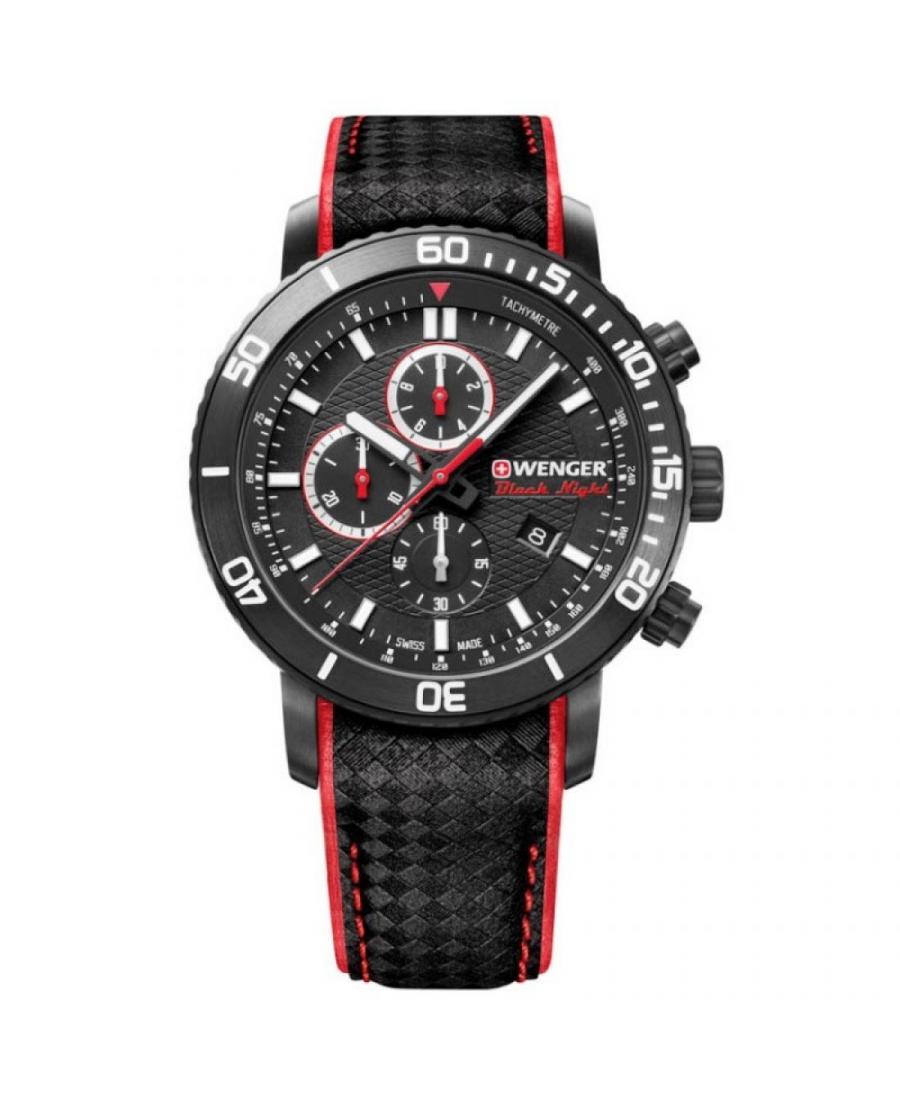 Men Swiss Sports Quartz Watch Wenger 01.1843.109 Black Dial