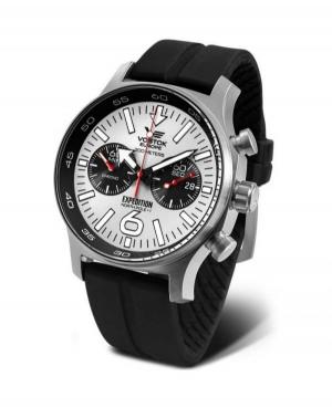 Mężczyźni sportowy Diver kwarcowy analogowe Zegarek Chronograf VOSTOK EUROPE 6S21-595A642SI Biały Dial 47mm
