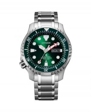 Mężczyźni Diver Japonia automatyczny analogowe Zegarek CITIZEN NY0100-50XE Zielony Dial 42mm