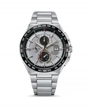 Men Sports Functional Japan Eco-Drive Analog Watch CITIZEN AT8234-85A Silver Dial 45mm