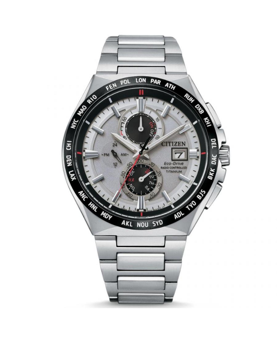 Men Japan Sports Functional Eco-Drive Watch Citizen AT8234-85A Silver Dial