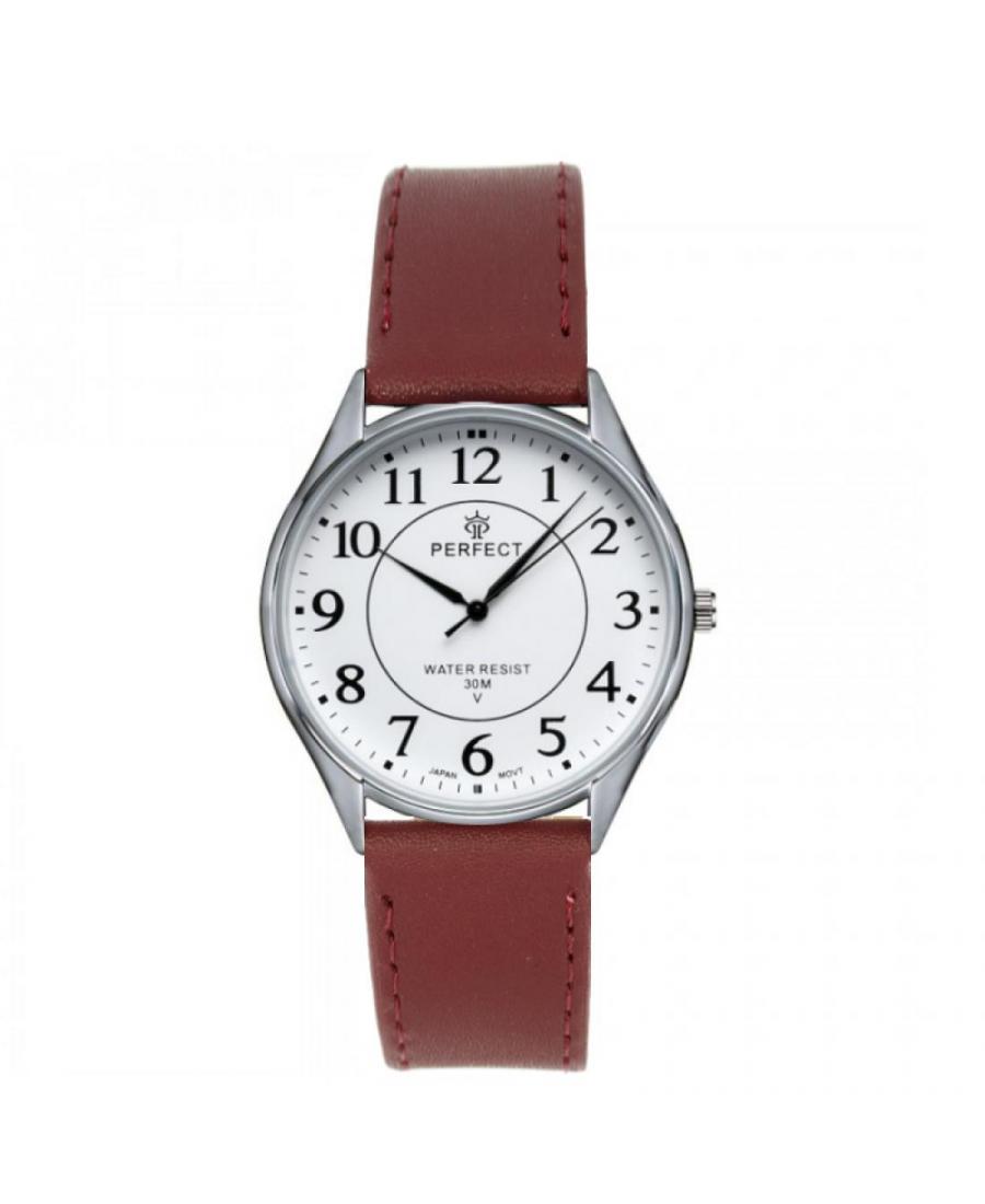 Mężczyźni klasyczny kwarcowy analogowe Zegarek PERFECT PF-G500-S006 Biały Dial 38mm
