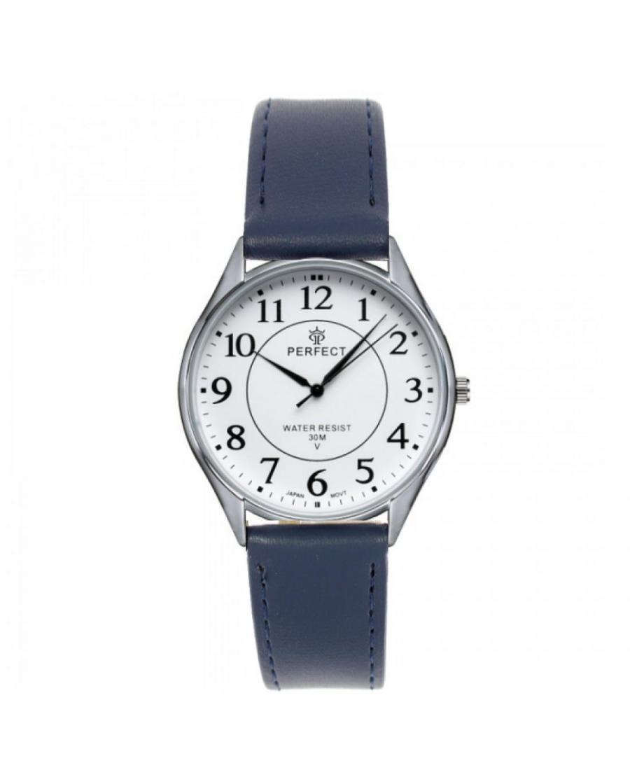 Mężczyźni klasyczny kwarcowy analogowe Zegarek PERFECT PF-G500-S005 Biały Dial 38mm
