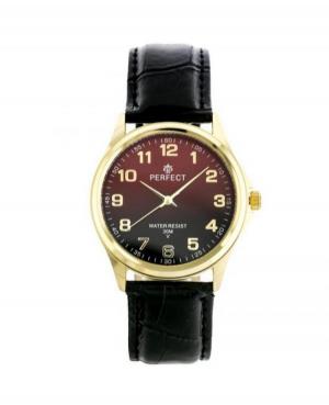 Mężczyźni klasyczny kwarcowy analogowe Zegarek PERFECT C425-G403 Burgundia Dial 38mm