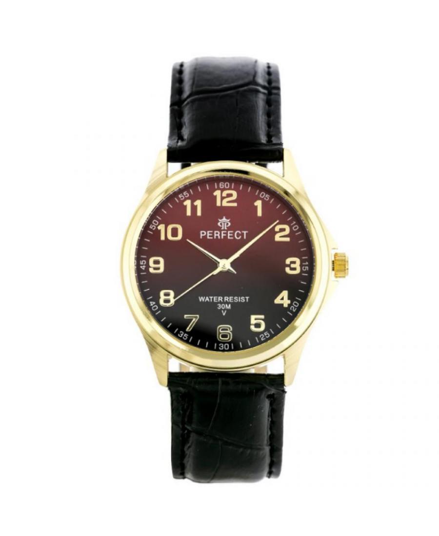 Men Classic Quartz Watch Perfect C425-G403 Burgundy Dial