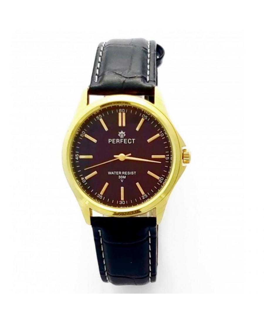 Mężczyźni klasyczny kwarcowy analogowe Zegarek PERFECT C424-G401 Czarny Dial 36.9mm