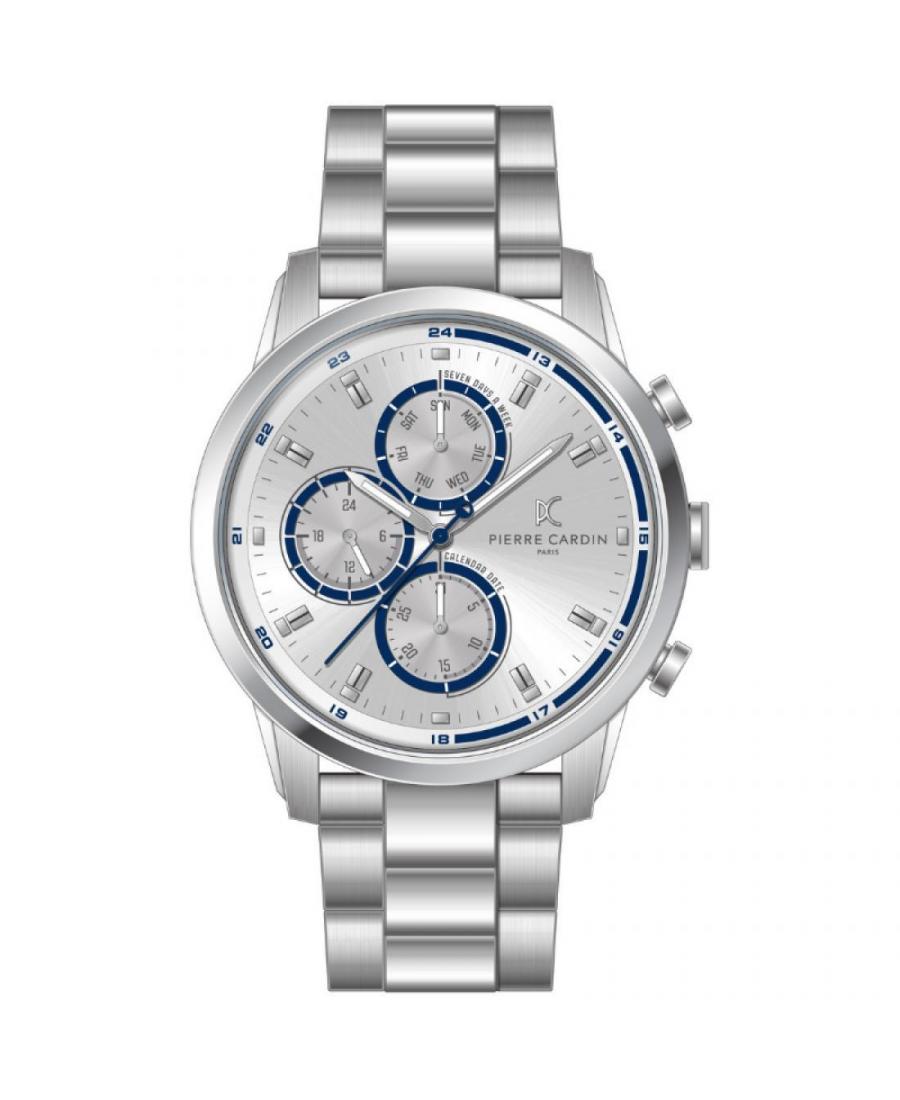 Men Classic Functional Quartz Watch Pierre Cardin CCP.5004 Silver Dial