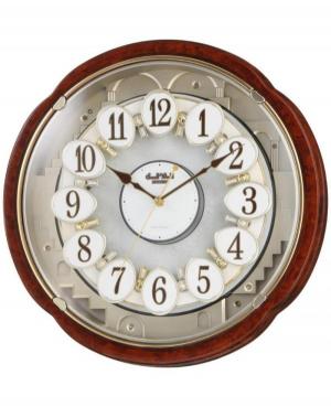 Rhythm grain Blossom настенные кварцевые часы Wood Махагони