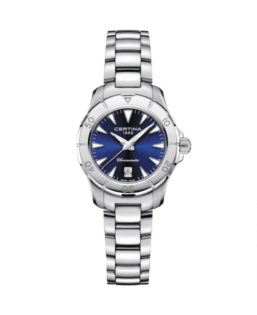 Women Classic Diver Swiss Quartz Analog Watch Chronograph CERTINA C032.951.11.041.00 Blue Dial 29mm
