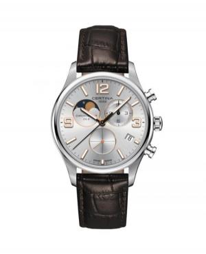 Men Classic Sports Luxury Swiss Quartz Analog Watch Chronograph CERTINA C033.460.16.037.00 Silver Dial 42mm