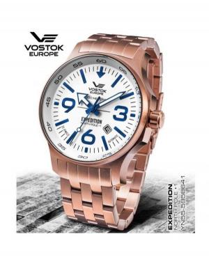 Mężczyźni sportowy Diver automatyczny analogowe Zegarek VOSTOK EUROPE YN55-595B641BR Biały Dial 47mm