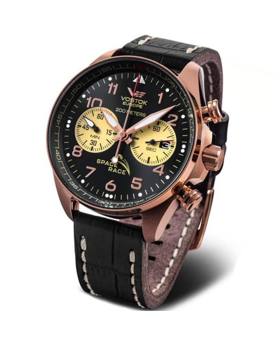 Mężczyźni Diver kwarcowy analogowe Zegarek Chronograf VOSTOK EUROPE 6S21-325B668LE Żółty Dial 47mm