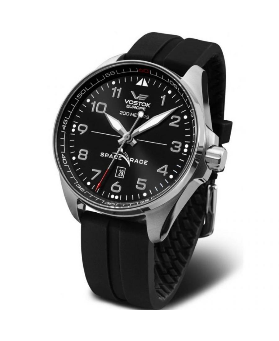 Mężczyźni Diver automatyczny analogowe Zegarek VOSTOK EUROPE YN55-325A662SI Czarny Dial 47mm