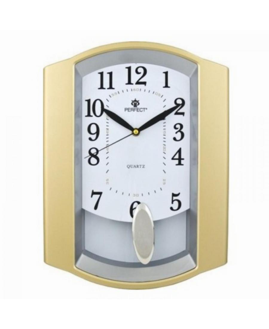 PERFECT Wall clock PW016 -0214/GOLD Plastic Gold color Plastik Tworzywo Sztuczne Złoty kolor
