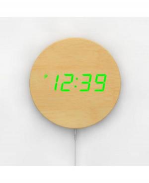 Round LED clock Lexinda EC-W106 Wood Oak Drewno Dąb
