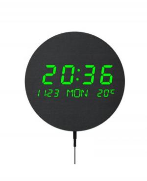 Round LED clock Lexinda EC-W085 Wood czarny Drewno Czarny