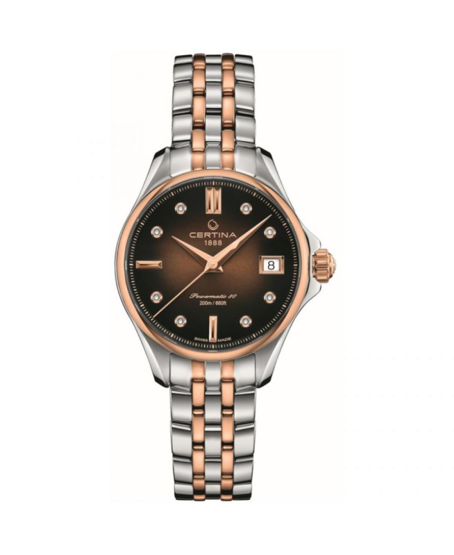 Kobiety klasyczny Diver Luxury Szwajcar automatyczny analogowe Zegarek CERTINA C032.207.22.296.00 Brązowy Dial 34.5mm