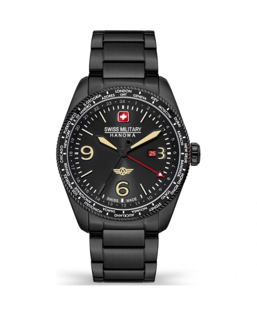 Men Swiss Quartz Analog Watch SWISS MILITARY HANOWA SMWGH2100930 Black Dial 42mm