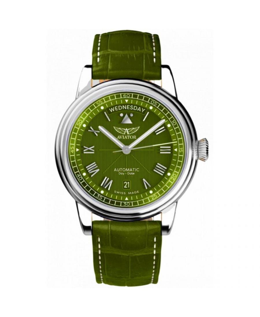Men Swiss Classic Automatic Watch AVIATOR V.3.35.0.278.4 Chaki Dial