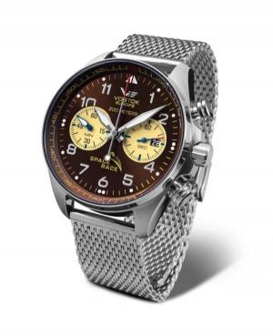 Mężczyźni Diver kwarcowy analogowe Zegarek Chronograf VOSTOK EUROPE 6S21-325A665BR Brązowy Dial 47mm