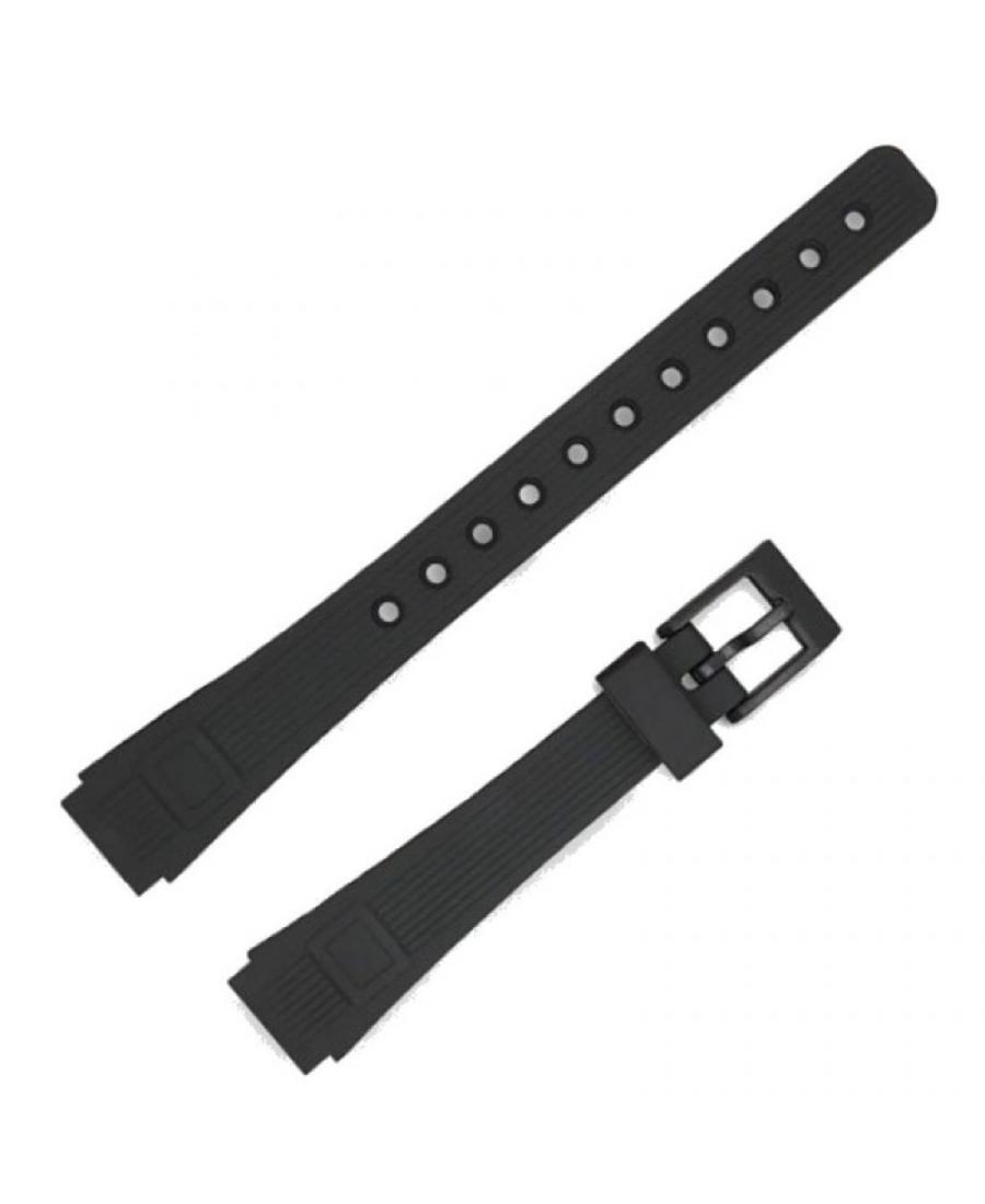 Watch Strap Diloy 155H1 to fit Casio Plastic / Rubber czarny Tworzywo sztuczne/guma Czarny 14 mm