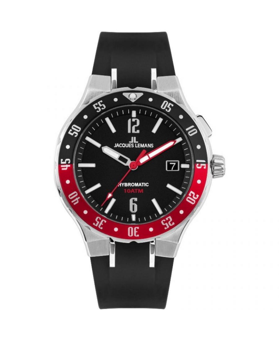 Men Sports Automatic Watch Jacques Lemans 1-2109A Black Dial